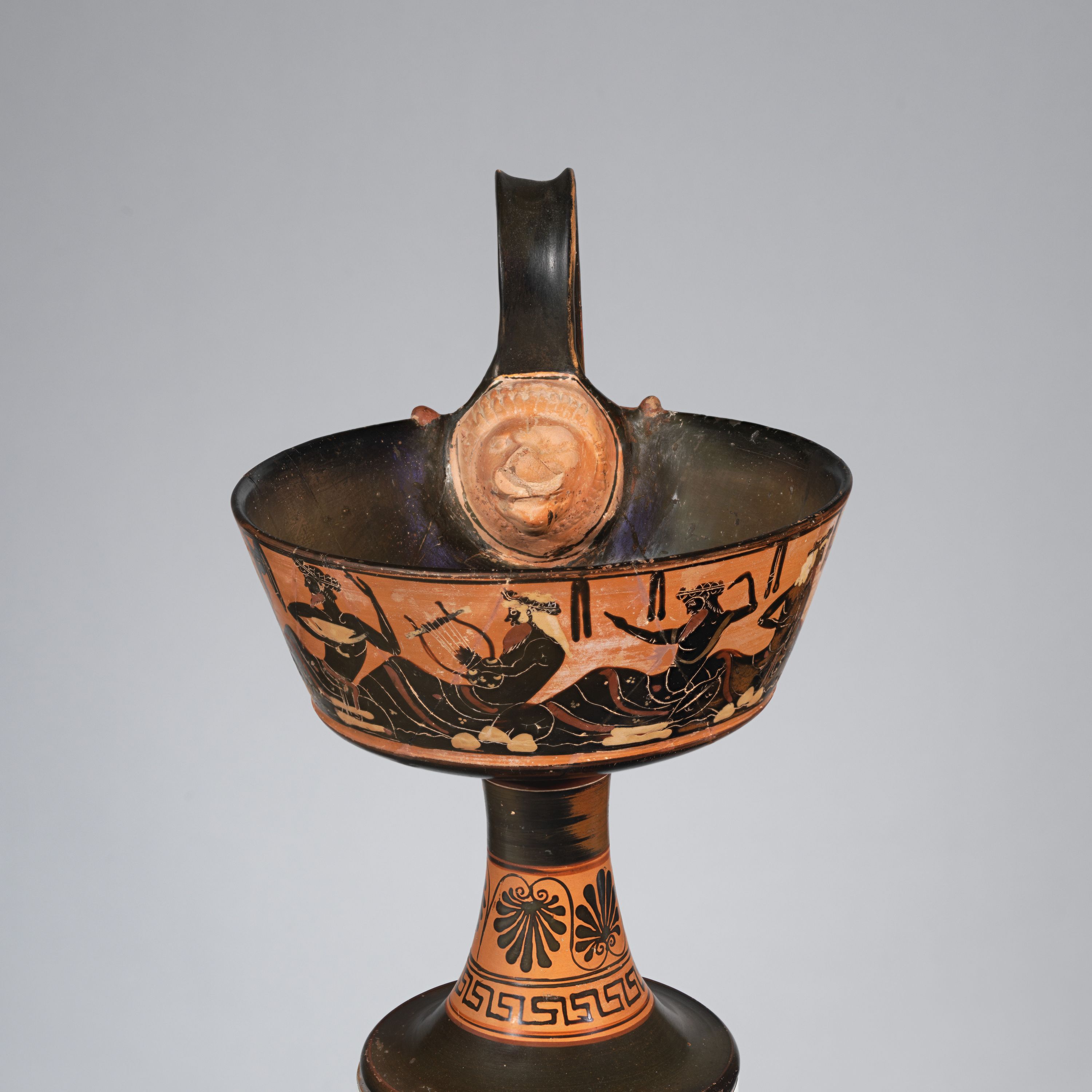 Terracotta one-handled kantharos (drinking cup) by Class of the One-handled Kantharoi