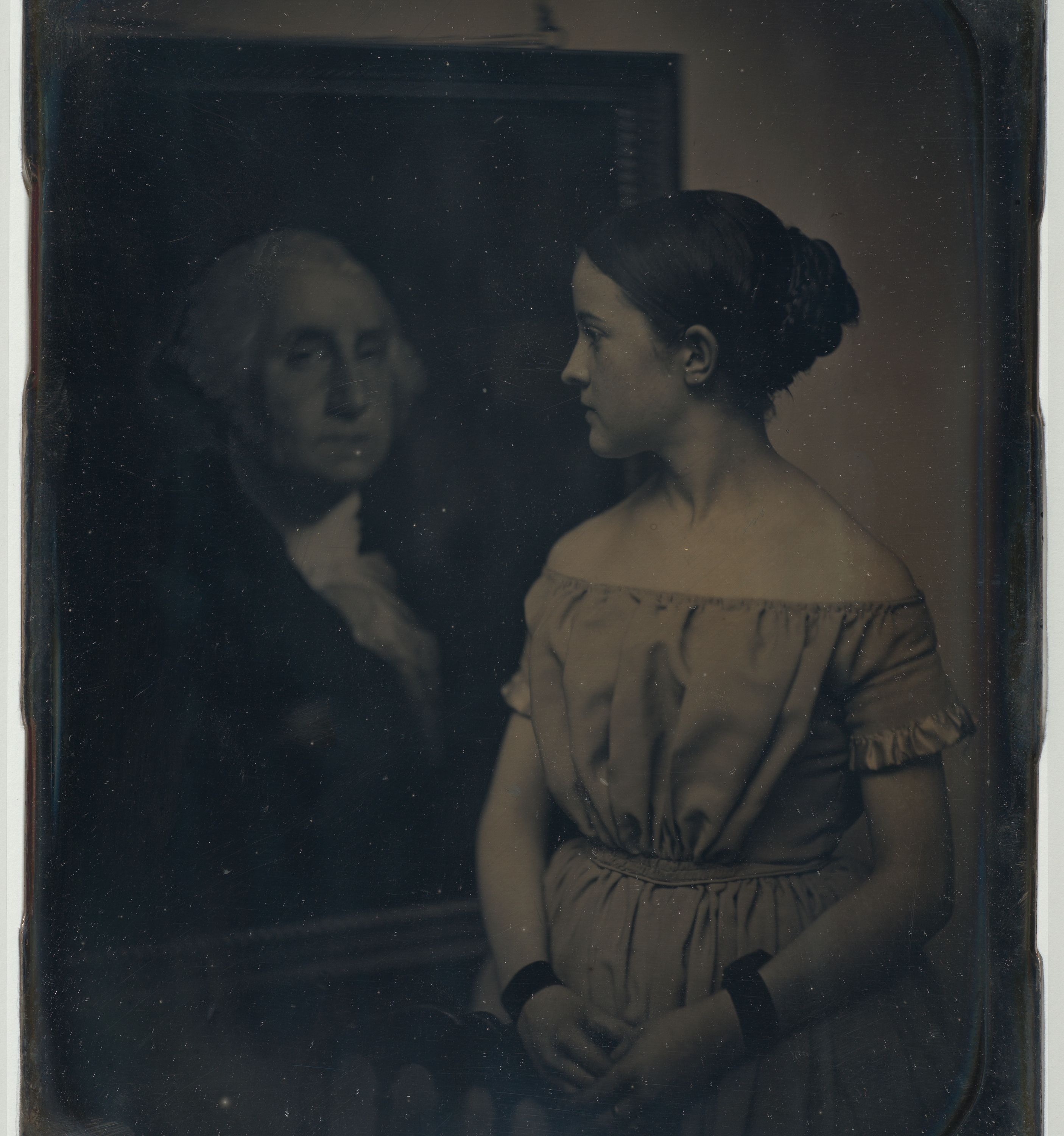 [Girl with Portrait of George Washington] by Southworth and Hawes
