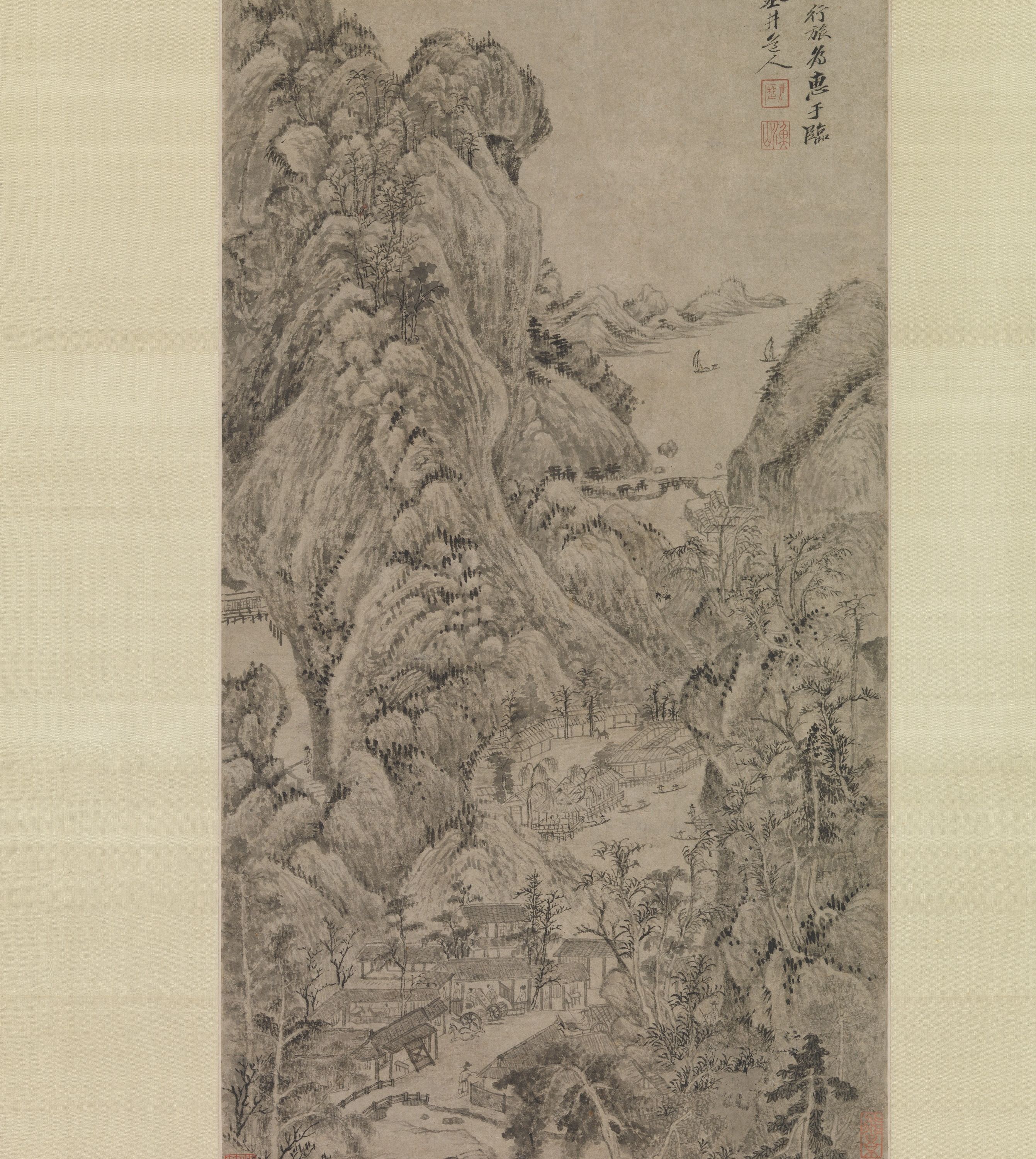 Travelers among Streams and Mountains by Wu Li