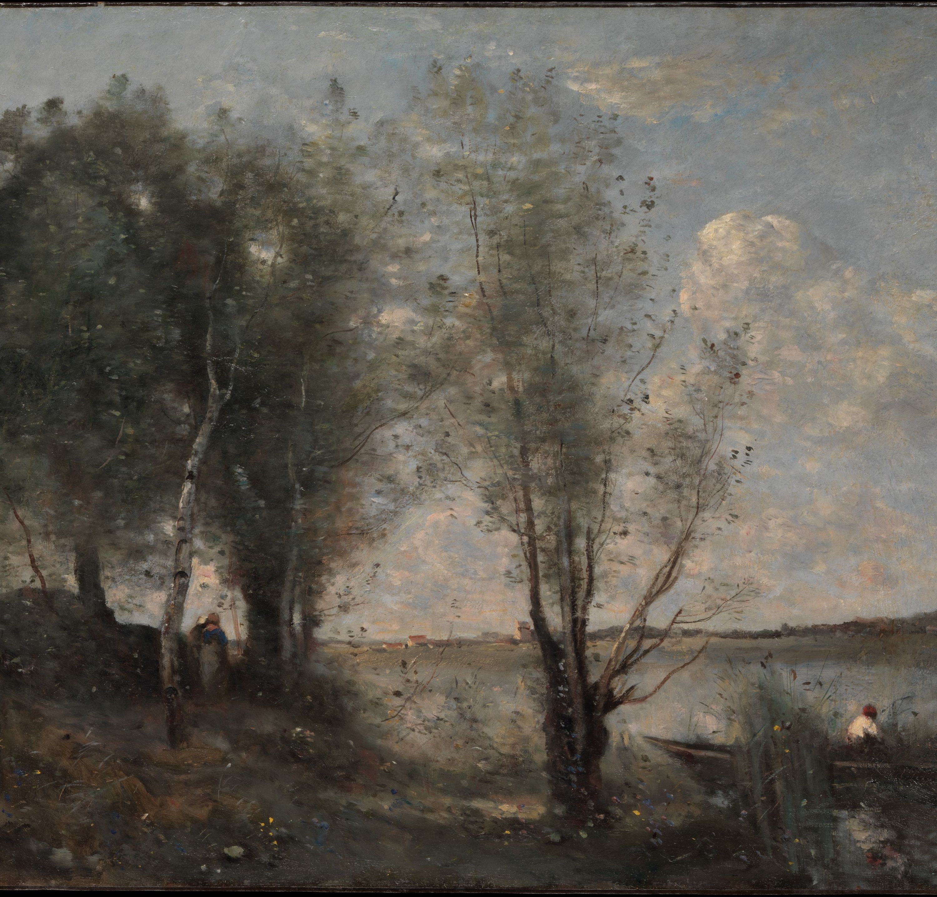 Boatman among the Reeds by Camille Corot