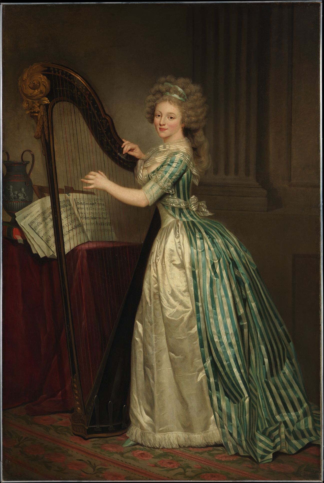 Self-Portrait with a Harp by Rose Adélaïde Ducreux