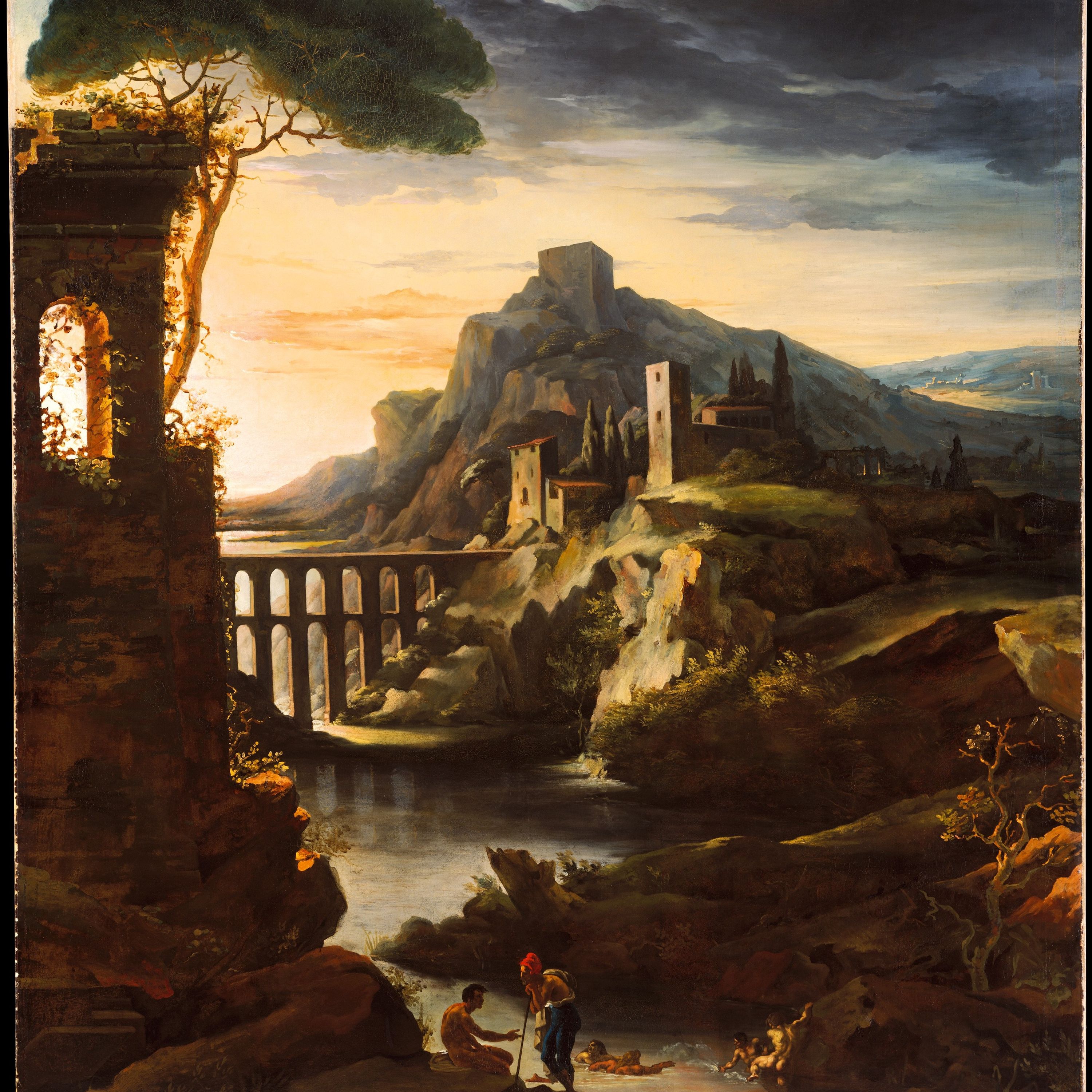 Evening: Landscape with an Aqueduct by Théodore Géricault