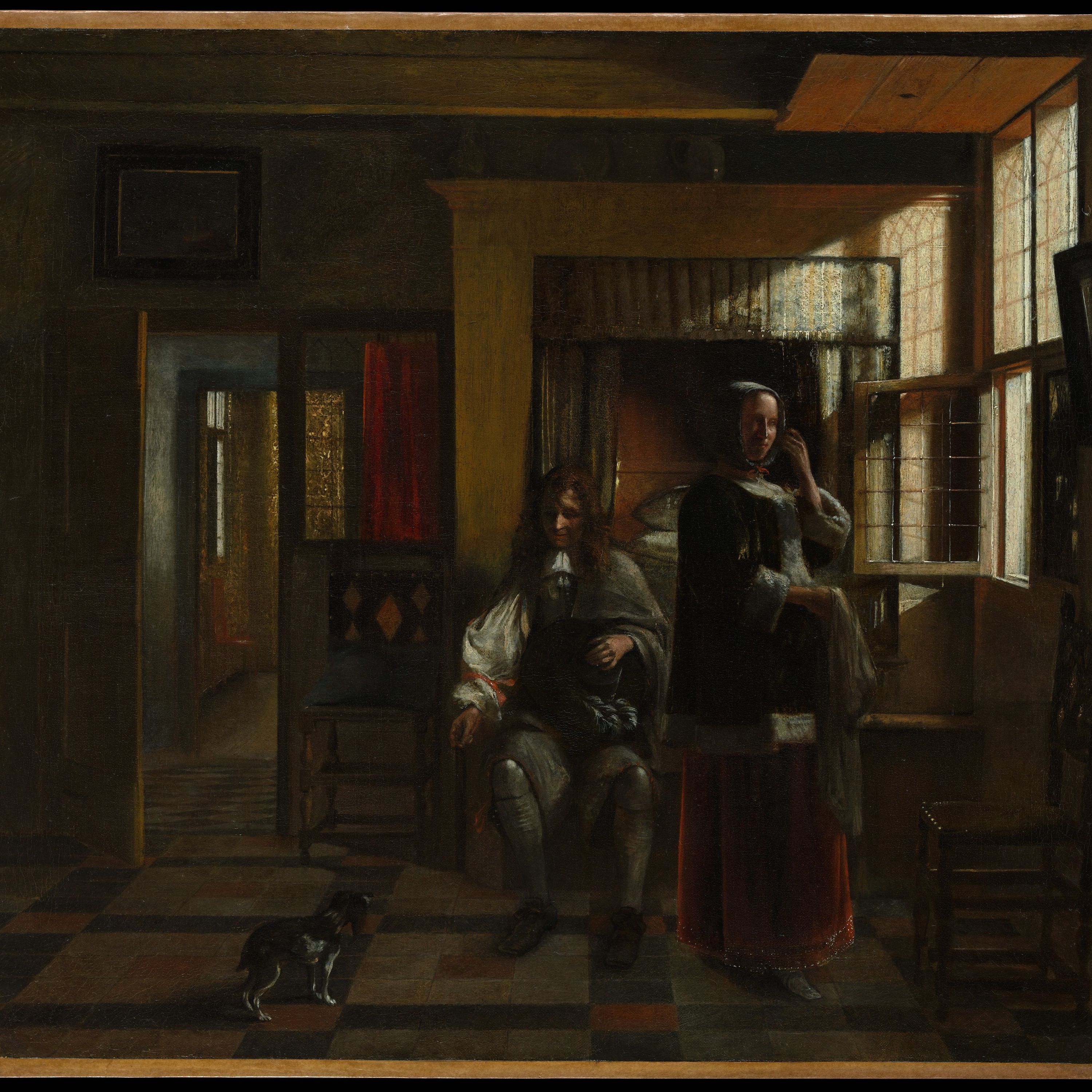 Interior with a Young Couple by Pieter de Hooch