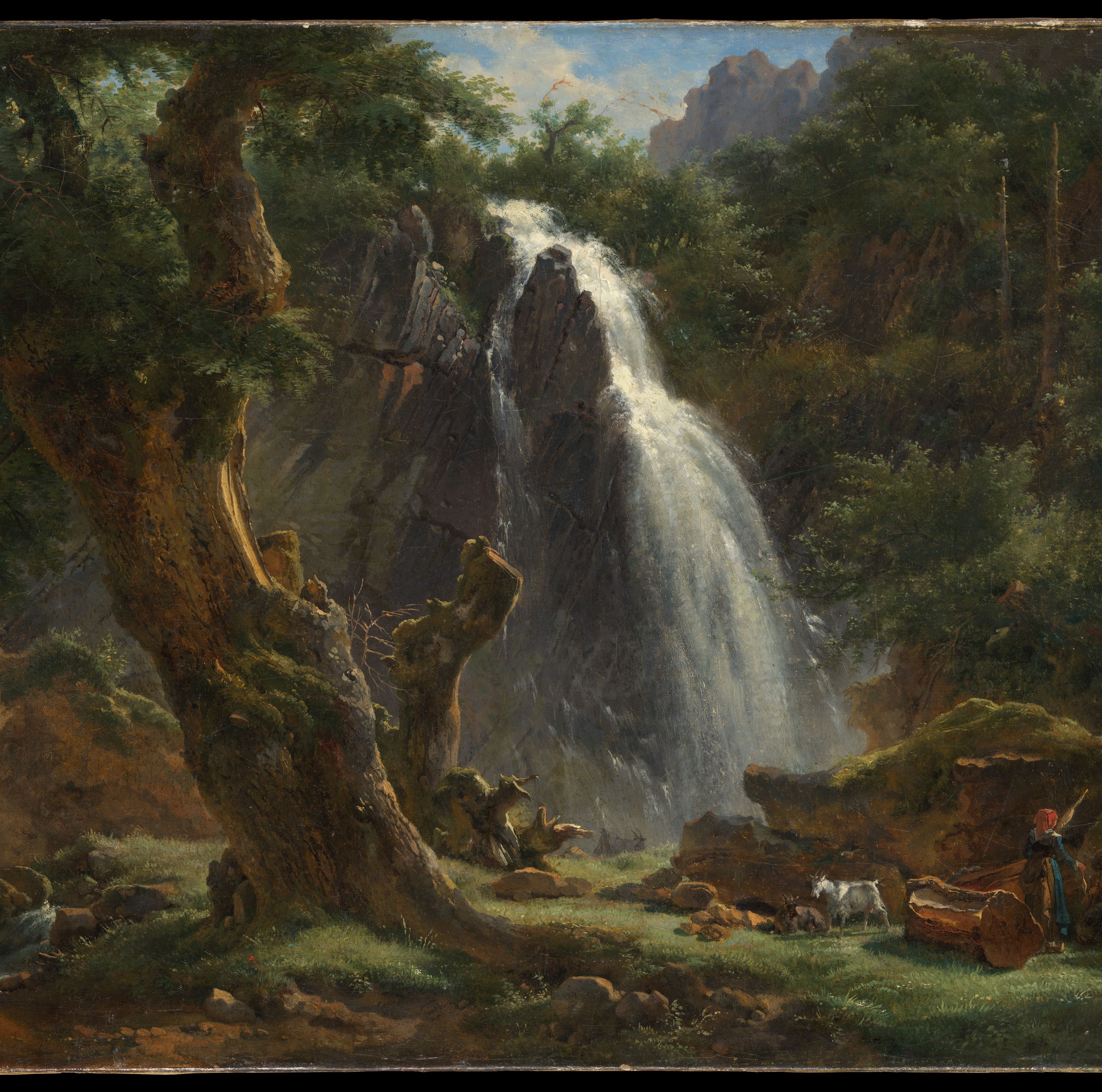 Waterfall at Mont-Dore by Achille-Etna Michallon