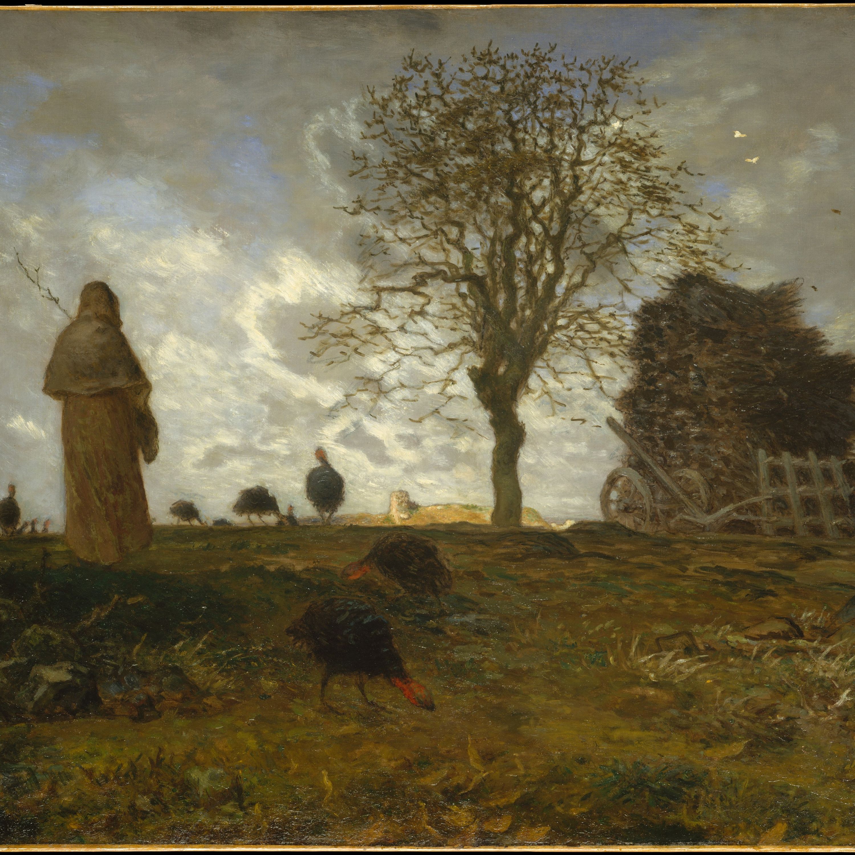 Autumn Landscape with a Flock of Turkeys by Jean-François Millet