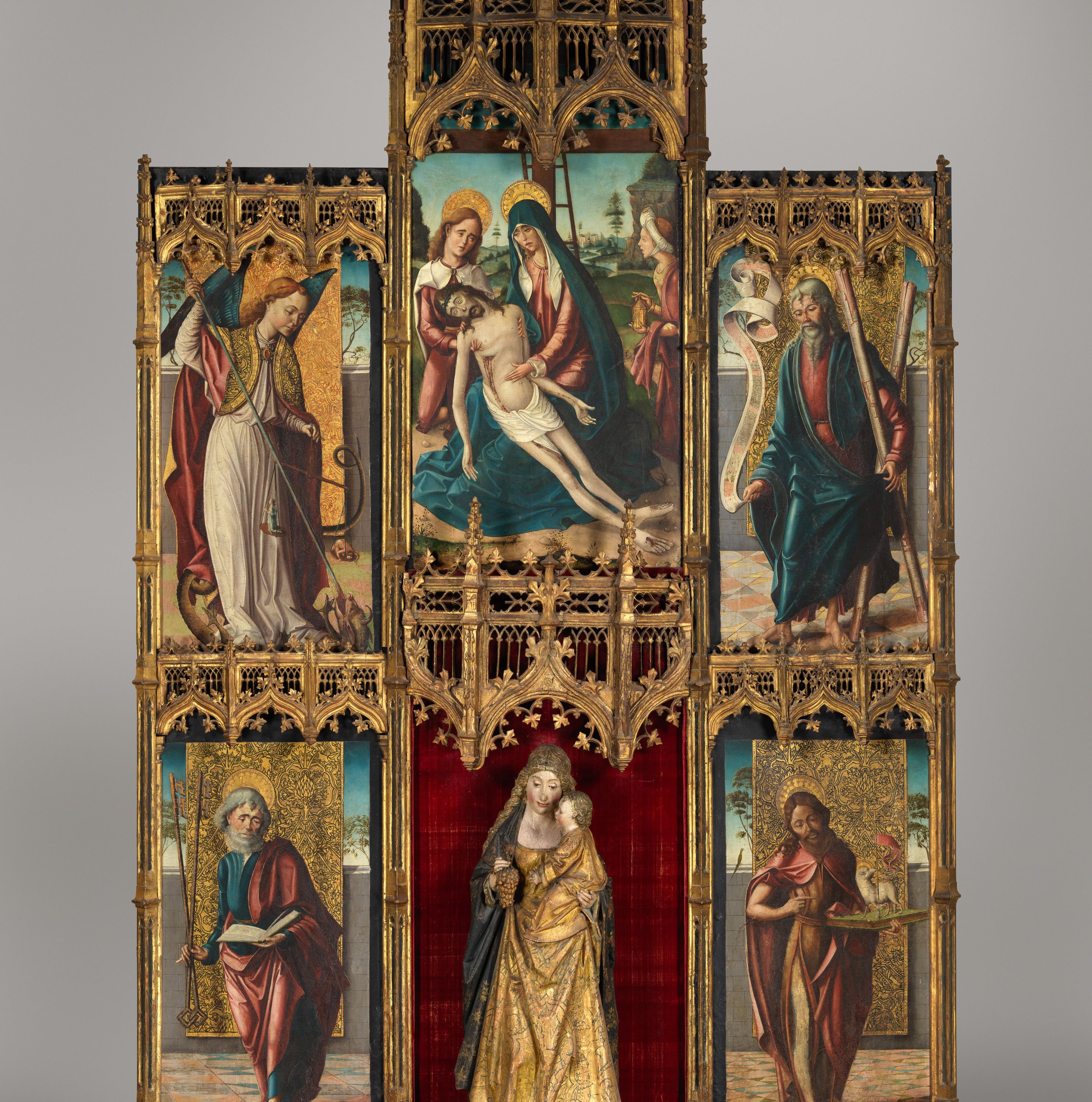 Virgin and Child with the Pietà and Saints by Spanish (Castilian) Painter