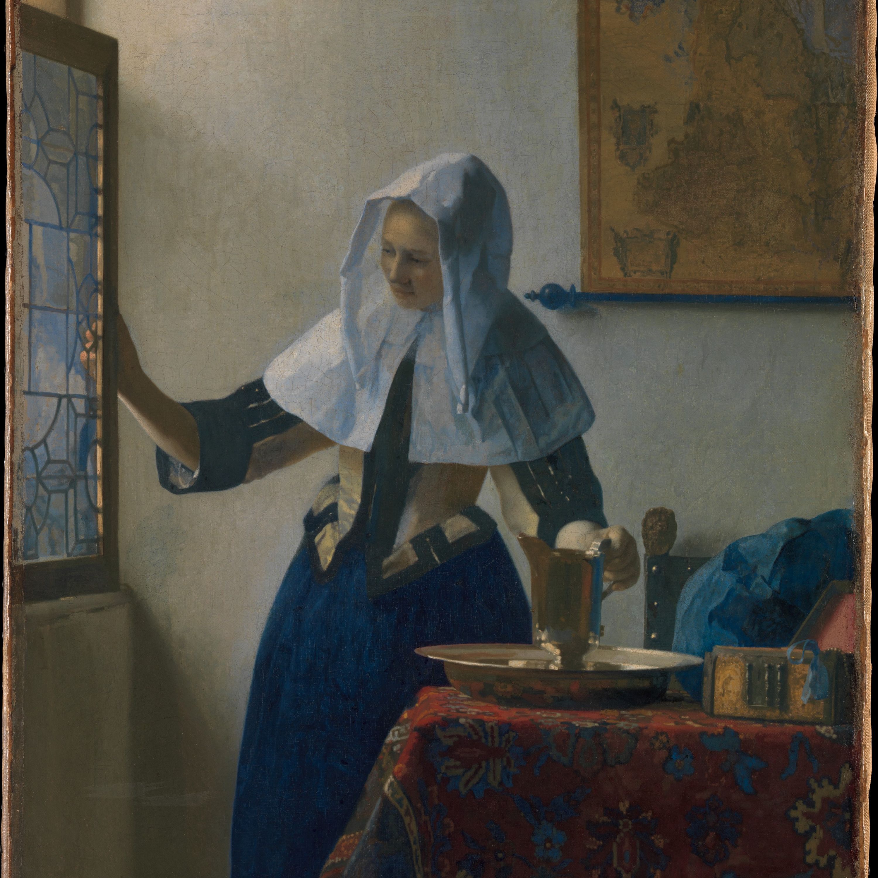 Young Woman with a Water Pitcher by Johannes Vermeer