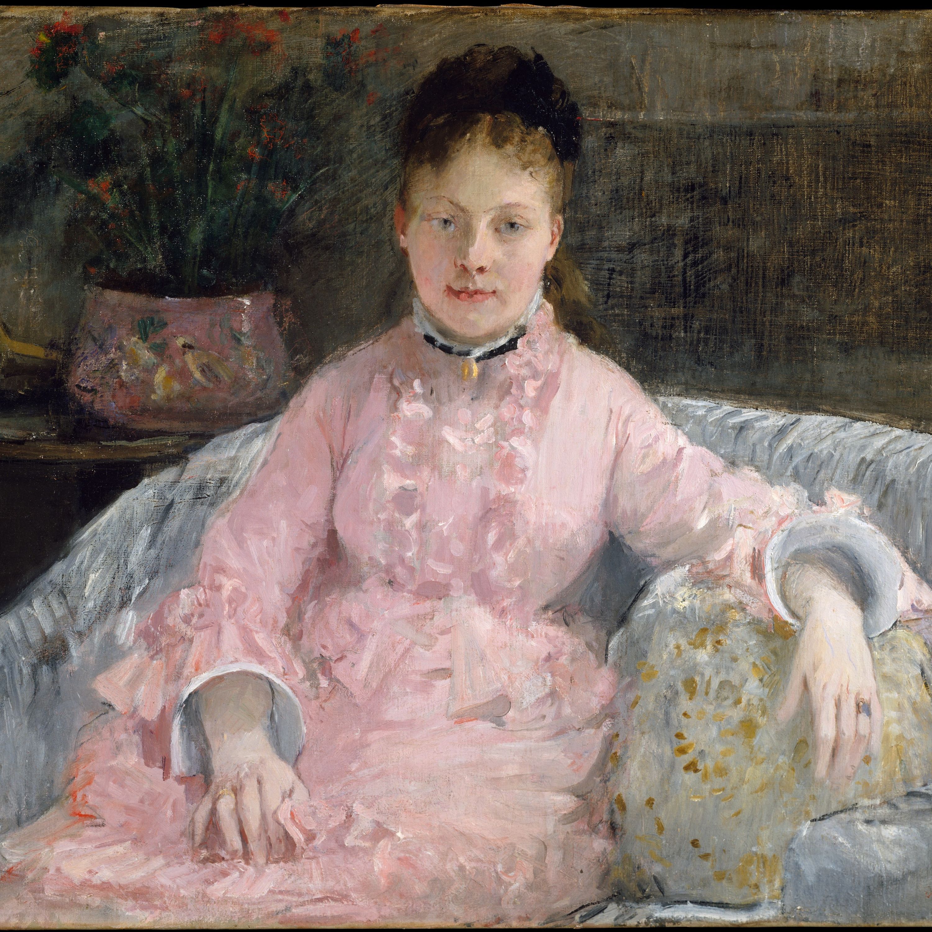 The Pink Dress (Albertie-Marguerite Carré, later Madame Ferdinand-Henri Himmes, 1854–1935) by Berthe Morisot