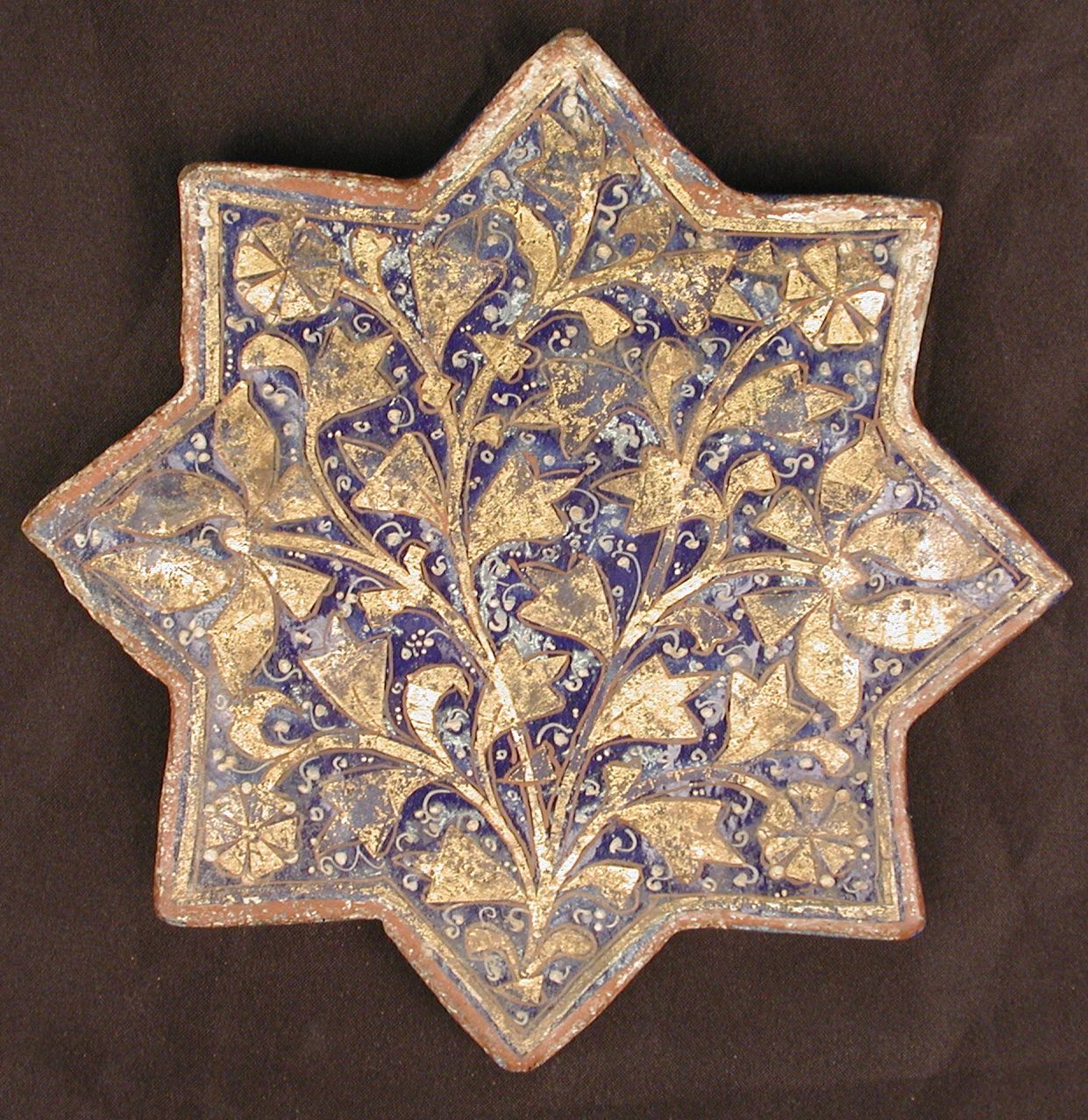 Three Tiles with 'Lajvardina' Glaze