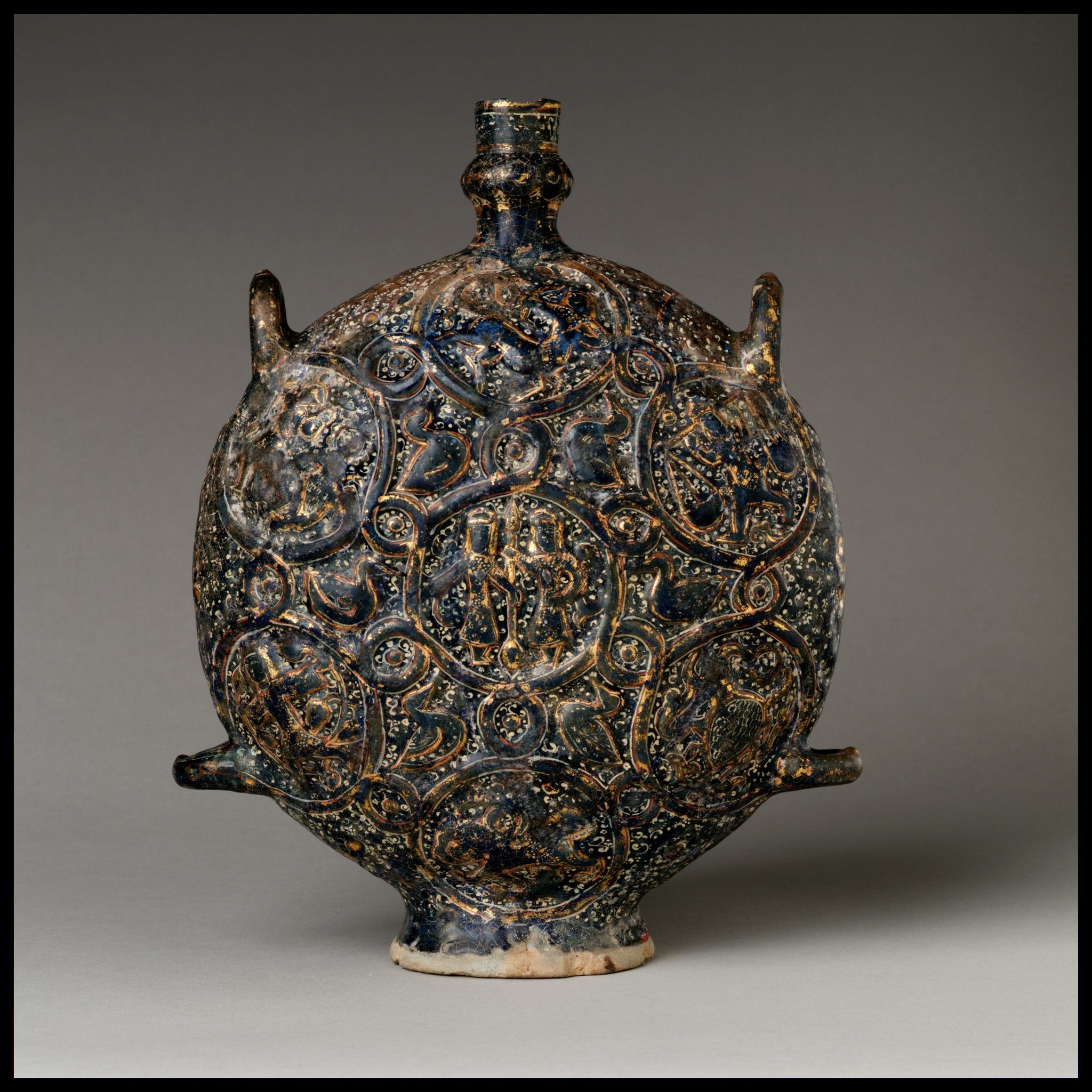 Flask with Zodiac Medallions