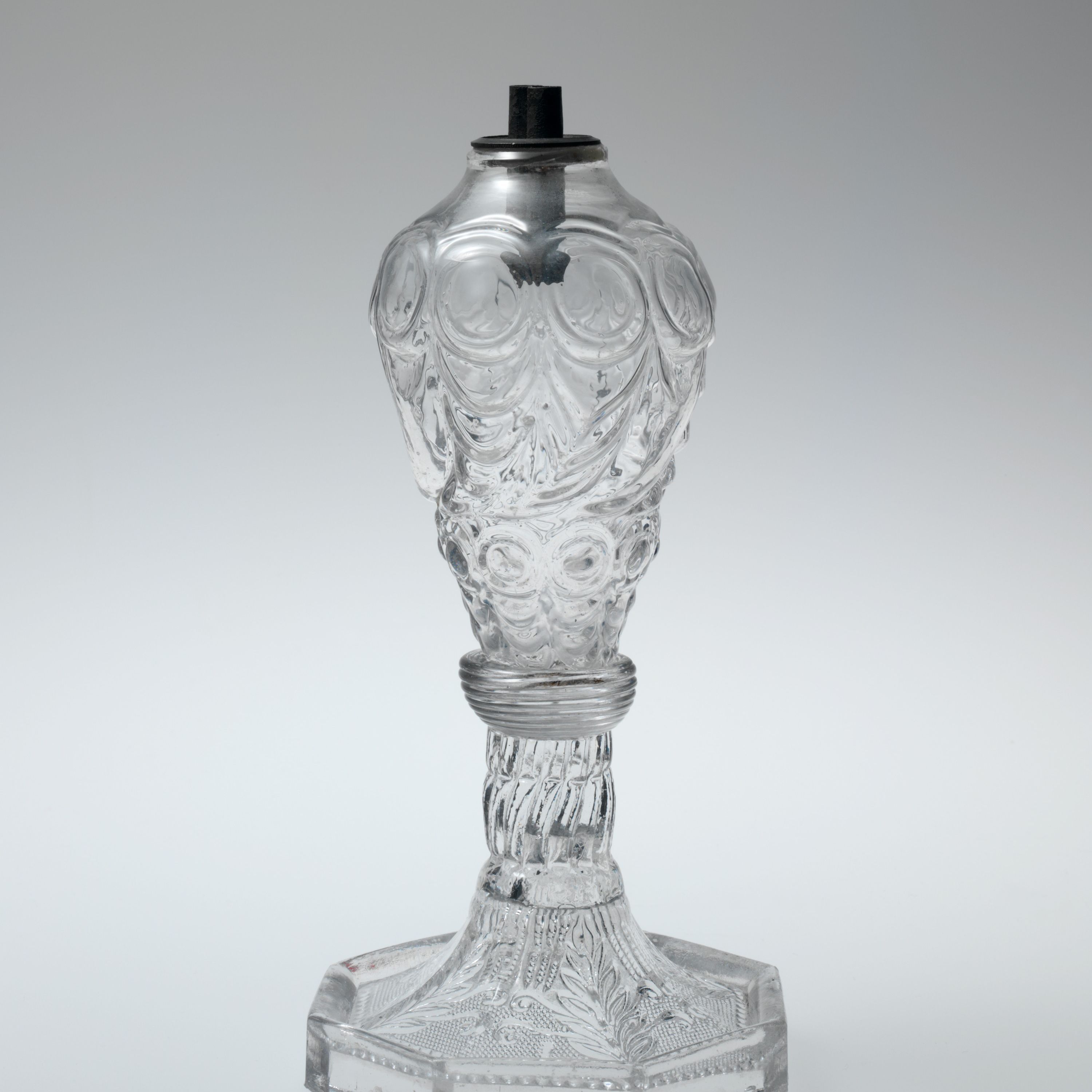 Whale-oil lamp by Boston & Sandwich Glass Company