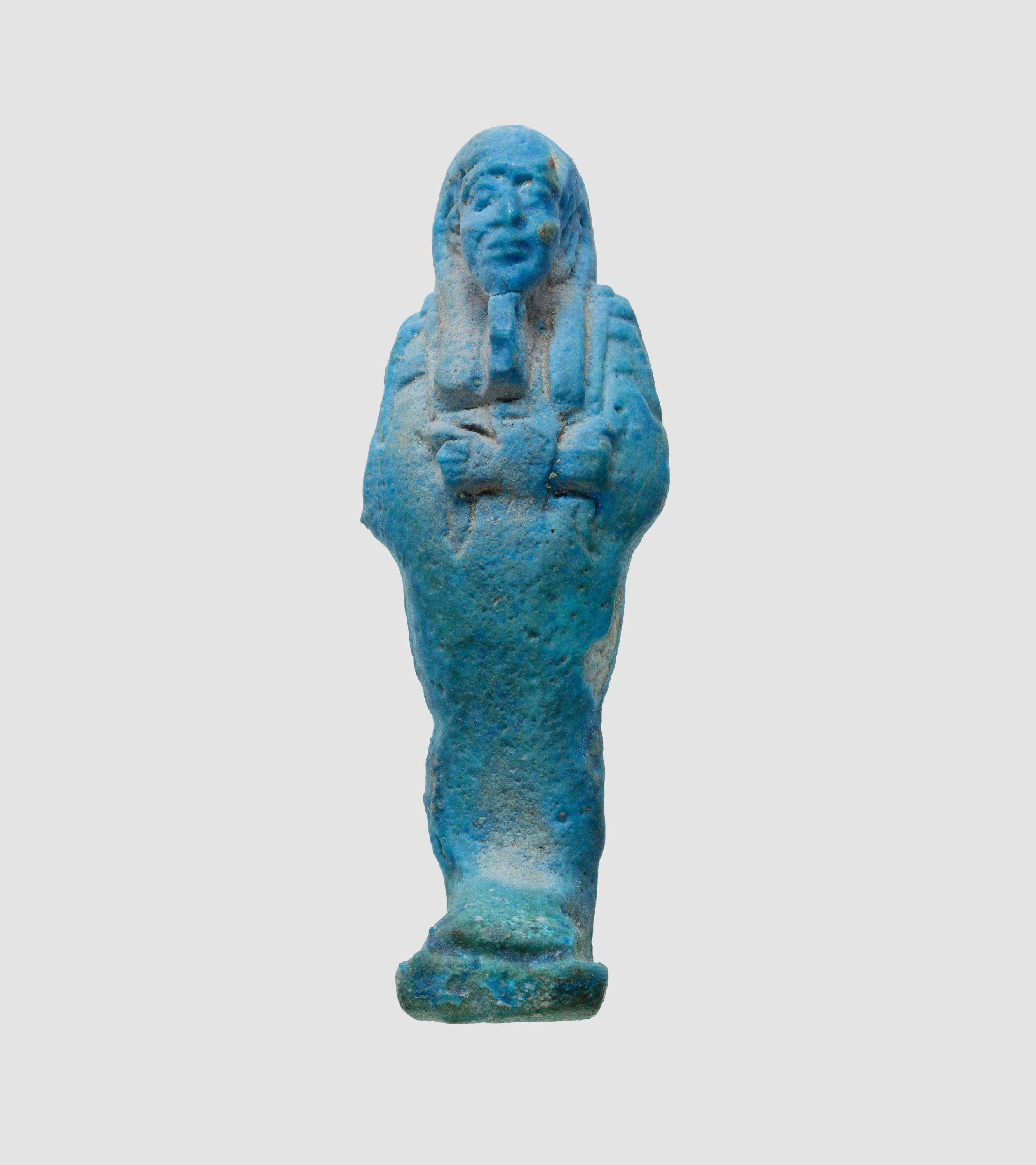 Uninscribed shabti from tomb of Nespekashuty