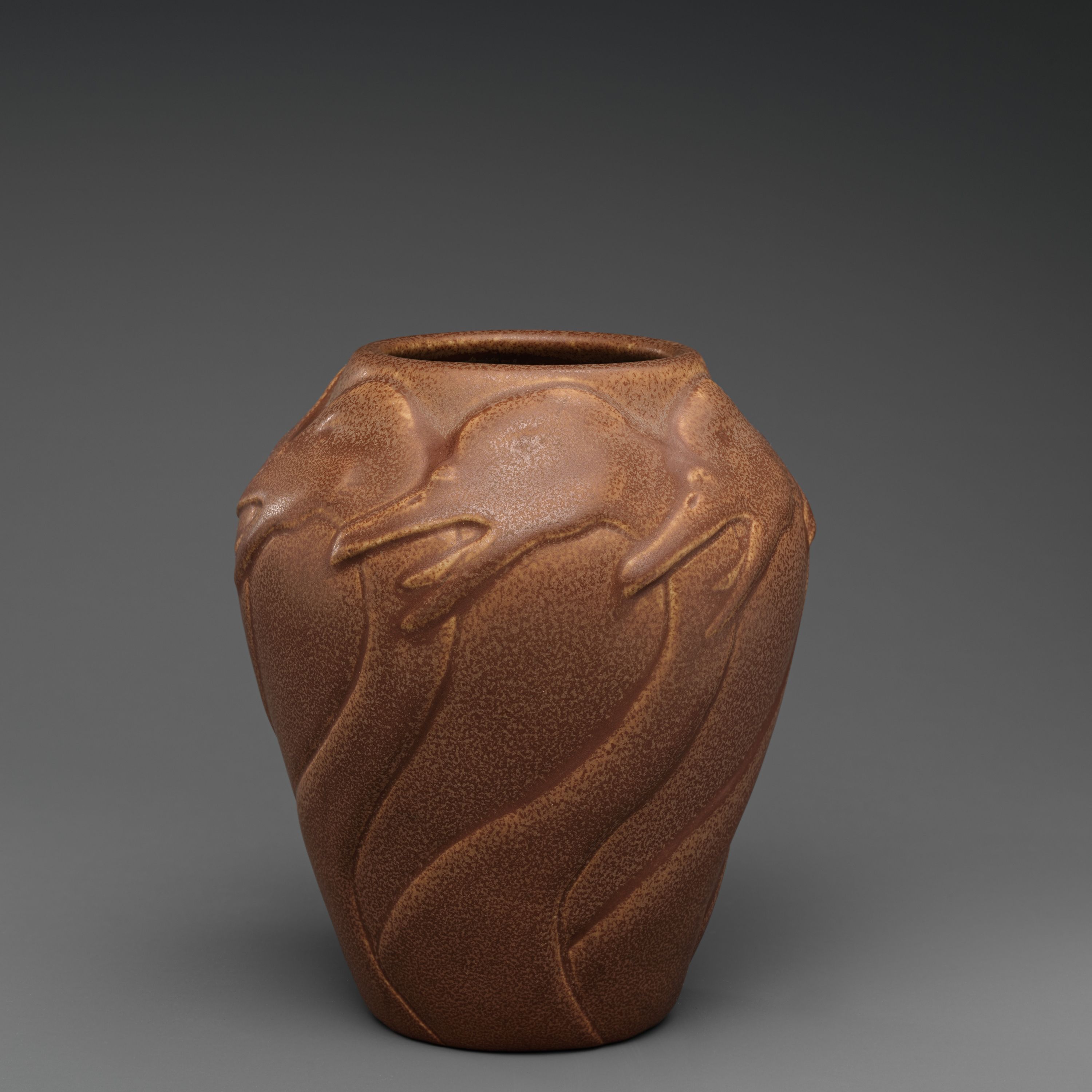 Vase with geese by Artus Van Briggle