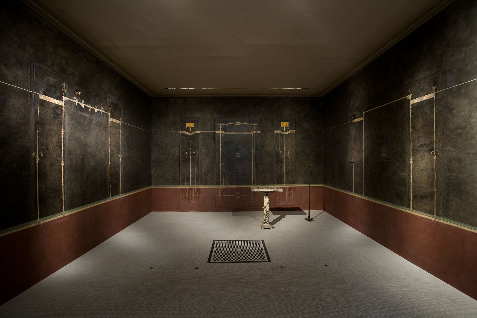 Wall paintings on black ground:  from the imperial villa at Boscotrecase