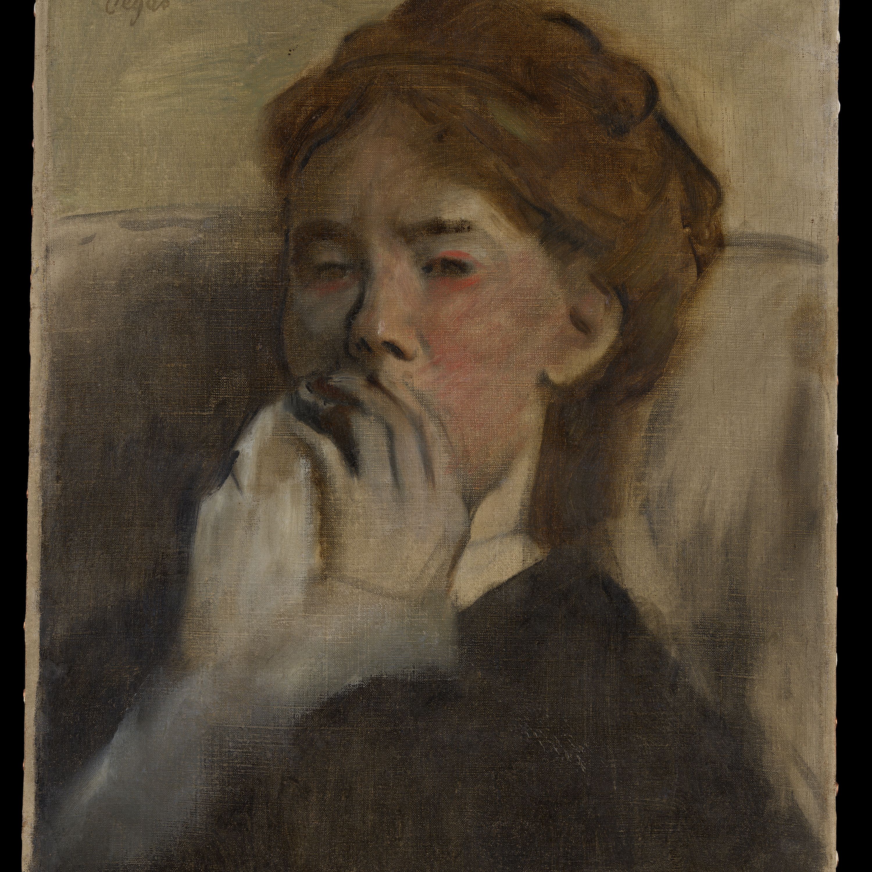 Young Woman with Her Hand over Her Mouth by Edgar Degas