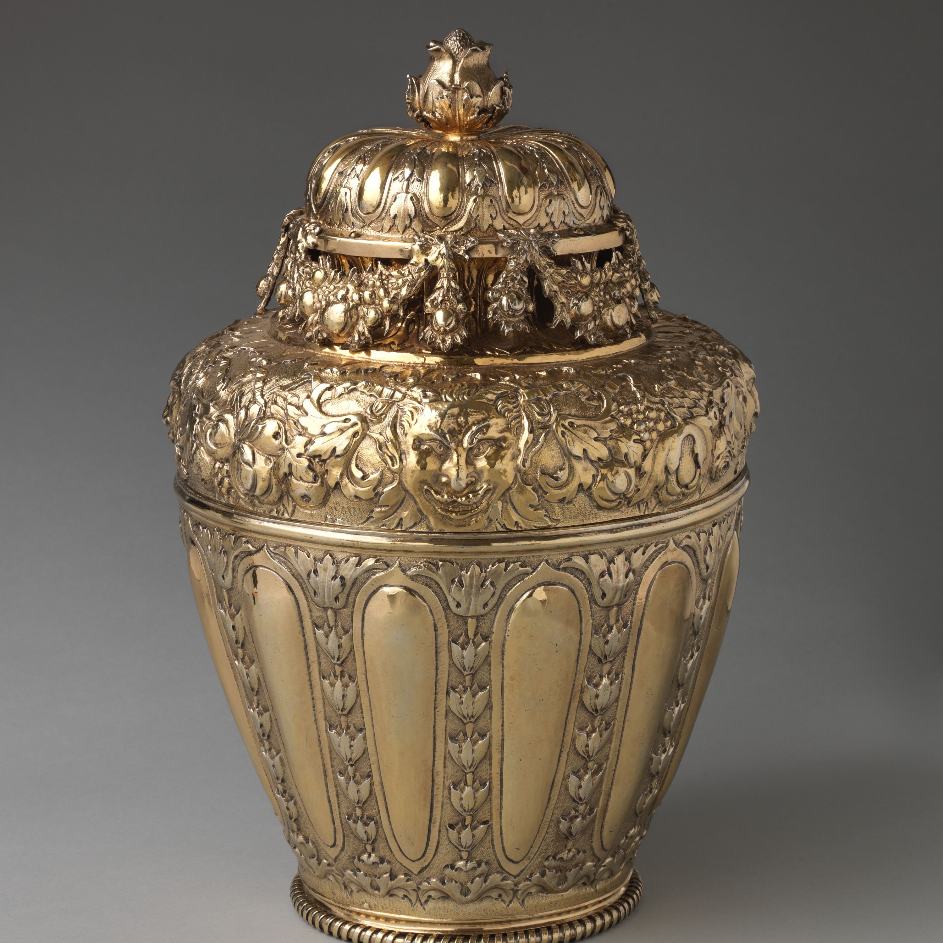 Vase with cover (one of a pair) by I H