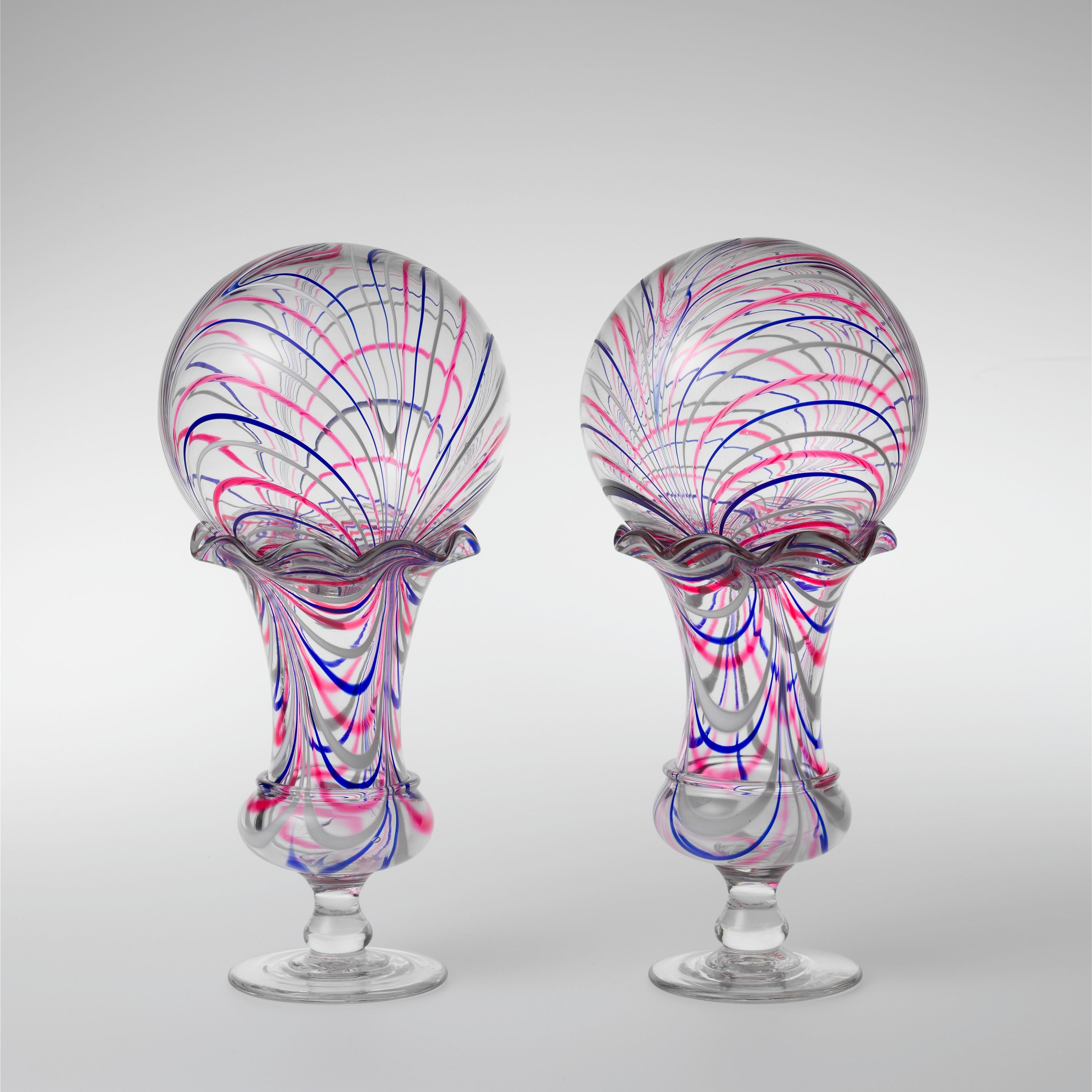 Vase with witch ball by New England Glass Company